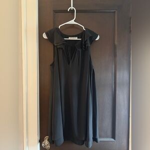 Amanda Uprichard Black Ruffled Mini Dress, Large